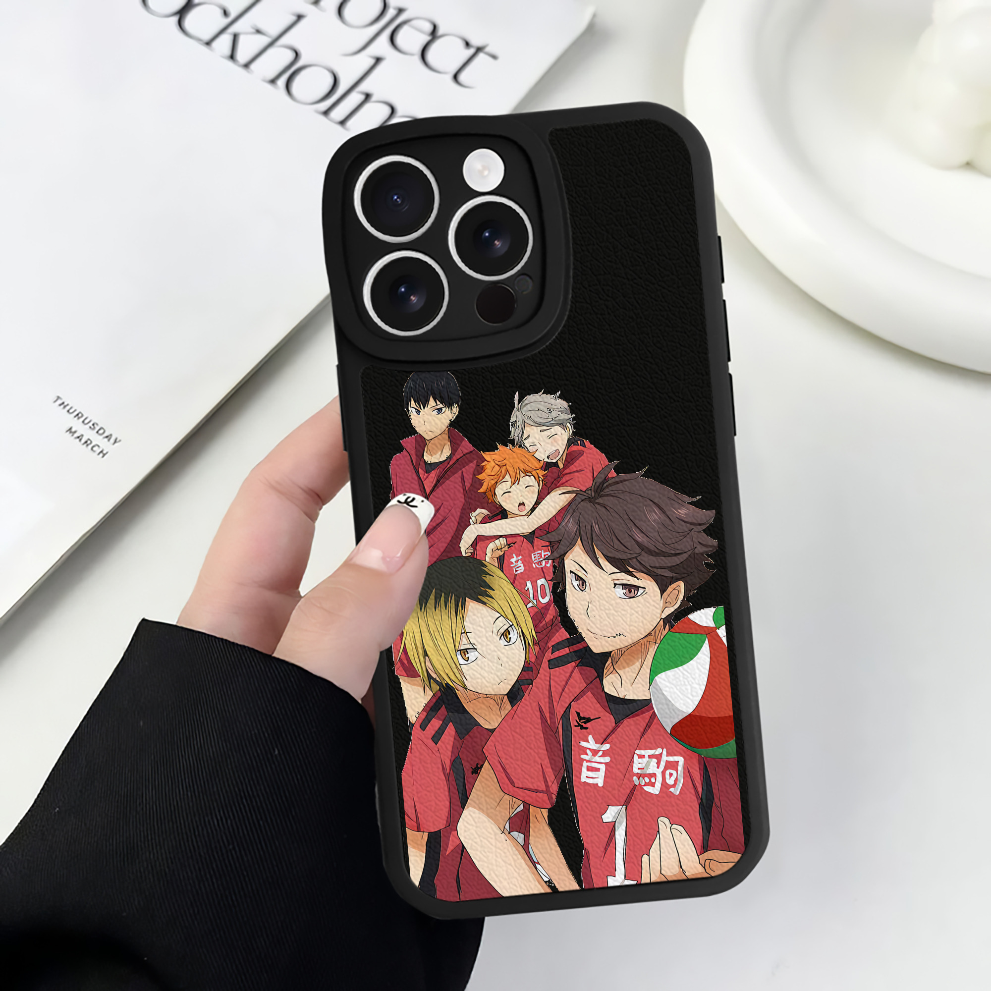 （画像用） ハイキュー!! Haikyu!! 【iPhone 16シリーズ対応】シリコンスマホケース（レザー調） 材質：シリコン